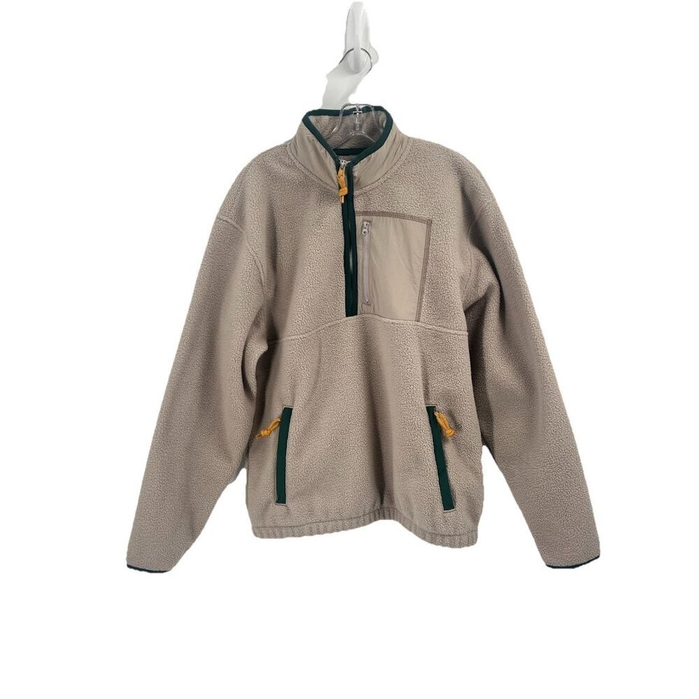 Gap Arctic Fleece Pullover Sherpa Sz Mens Small Taupe